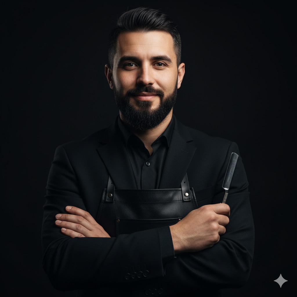 Profissional de beleza transmitindo autoridade